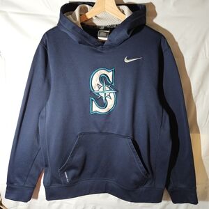 Nike Seattle Mariners Navy Pullover Hoodie Sweatshirt Therma - Fit sz M